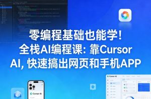 零编程基础也能学！全栈AI编程课：靠Cursor AI，快速搞出网页和手机APP-稀缺资源库