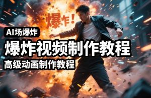 AI场景爆炸视频制作教程,利用人物实拍视频制作出高级的动画特效-稀缺资源库