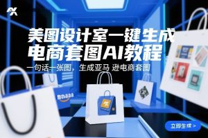 美图设计室一键生成电商套图AI教程,一句话一张图,生成亚马逊电商套图-稀缺资源库