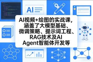 AI视频+绘图的实战课，涵盖了大模型基础、微调策略、提示词工程、RAG技术及AI Agent智能体开发等-稀缺资源库