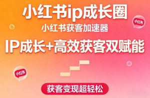 小红书ip成长圈,小红书获客加速器,IP成长+高效获客双赋能,获客变现超轻松-稀缺资源库