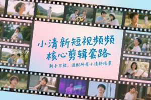 小清新短视频核心剪辑套路,新手万能,适配所有小清新场景-稀缺资源库