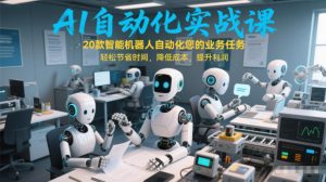 AI自动化实战课：20款智能机器人自动化您的业务任务，轻松节省时间，降低成本，提升利润-稀缺资源库