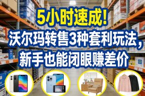 5小时速成！沃尔玛转售3种套利玩法，新手也能闭眼賺差价-稀缺资源库