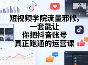 短视频学院流量邪修，一套能让你把抖音账号真正跑通的运营课-稀缺资源库
