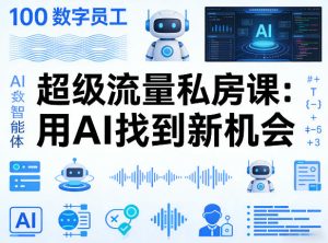 你的AI数字员工100个智能体，超级流量私房课，用AI找到新机会-稀缺资源库