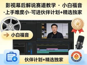 某大佬的影视幕后解说赛道教学，小白福音，上手难度小，可进伙伴计划+精选独家-稀缺资源库