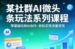 某社群的AI微头条玩法系列课程,零基础玩转AI创作,轻松实现流量变现-稀缺资源库