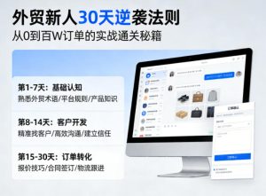 外贸新人30天逆袭法则，教你从0到百W订单的实战通关秘籍-稀缺资源库