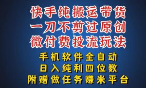最新黑科技快手搬运带货方法,手机就能操作,轻松带你日入四位数【揭秘】-稀缺资源库