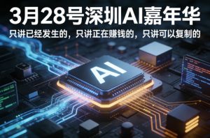 3月28号深圳AI嘉年华，只讲已经发生的，只讲正在賺钱的，只讲可以复制的-稀缺资源库