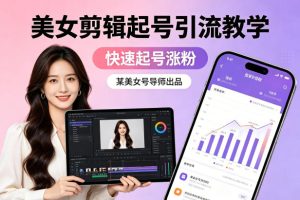某美女号导师出品：美女剪辑起号引流教学，快速起号涨粉-稀缺资源库