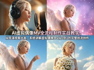 AI虚拟偶像MV全流程制作实战教学，从导演视角出发，系统讲解虚拟偶像MV从0到1的完整创作流程-稀缺资源库