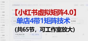 小红书虚拟矩阵4.0技术：单店4带1矩阵（共65节，可工作室放大）-稀缺资源库