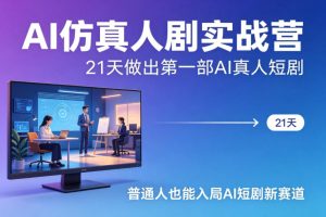 AI仿真人剧实战营,21天做出第一部AI真人短剧,普通人也能入局AI短剧新赛道-稀缺资源库