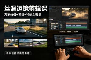 大叔丝滑运镜剪辑课,汽车拍摄+剪辑+特效全覆盖,新手也能拍出电影感-稀缺资源库