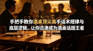 付费文章:手把手教你酒桌顶尖高手话术规律与底层逻辑,让你迅速成为酒桌话题王者(二十年全网独家经验分享)-稀缺资源库
