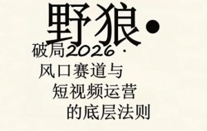 野狼团队·多平台实操运营课，覆盖AI口播、服装、好物、漫剪等热门玩法（更新4月）-稀缺资源库