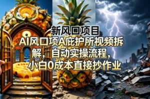 新风口项目AI庇护所视频拆解，自动实操流程，小白0成本直接抄作业-稀缺资源库