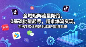 全域矩阵流量陪跑，0基础批量起号，精准爆流变现，手把手带你搭建全域账号矩阵系统-稀缺资源库