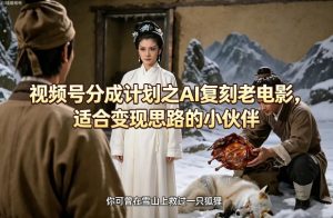 视频号分成计划之AI复刻老电影，适合变现思路的小伙伴-稀缺资源库