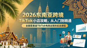 2026东南亚跨境TikTok小店攻略，从入门到精通、全面覆盖TikTok电商运营的实战课程（更新4月）-稀缺资源库