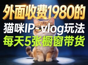 宠物赛道猫咪IP-vlog玩法，26条视频涨粉29W，每天5张橱窗带货拆解-稀缺资源库