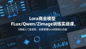 系统性学习Lora商业模型FLux／Qwen／Zimage训练实战课，0基础入门至进阶，全面掌握lora训练核心内容-稀缺资源库