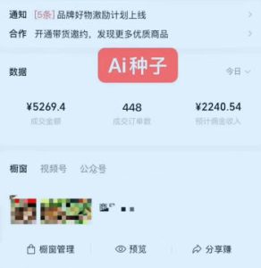 视频号AI种子带货，0粉0保证金就可做，人人能做，实操日入1k+-稀缺资源库