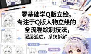 零基础学Q版立绘,专注于Q版人物立绘的全流程绘制技法,层层递进,系统拆解-稀缺资源库