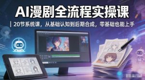AI漫剧全流程实操课｜20节系统课，从基础认知到后期合成，零基础也能上手-稀缺资源库