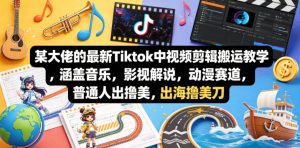 某大佬的最新Tiktok中视频剪辑搬运教学，涵盖音乐，影视解说，动漫赛道，普通人出海撸美刀-稀缺资源库