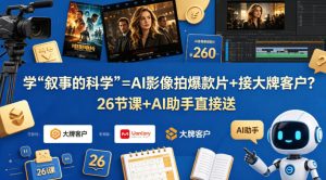 学《叙事的科学》=AI影像拍爆款片+接大牌客户?26节课+AI助手直接送【原创双语字幕】-稀缺资源库