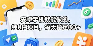 安卓手机就能做的,纯0撸项目,每天稳定30+-稀缺资源库