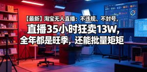 【最新】淘宝无人直播:不违规、不封号,直播35小时狂卖13W,全年都是旺季,还能批量矩阵操作【揭秘】-稀缺资源库