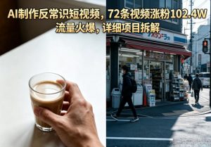AI制作反常识短视频,72条视频涨粉102.4W,流量火爆,详细项目拆解-稀缺资源库