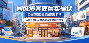 同城爆客底层实操课,实体商家专属同城流量打法,从零引爆门店客源实现持续盈利增收-稀缺资源库