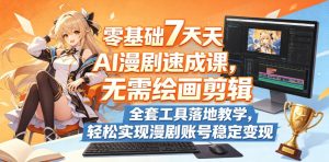 零基础7天AI漫剧速成课,无需绘画剪辑,全套工具落地教学,轻松实现漫剧账号稳定变现-稀缺资源库