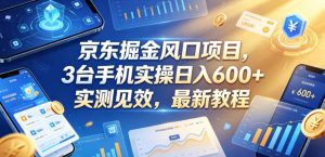 京东掘金风口项目,3台手机实操日入600+,实测见效,最新教程【揭秘】-稀缺资源库