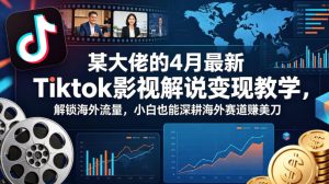 某大佬的4月最新Tiktok影视解说变现教学，解锁海外流量，小白也能深耕海外赛道賺美刀（更新）-稀缺资源库
