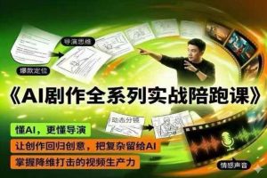 AI剧作全系列实战陪跑课,懂AI,更懂导演,让创作回归创意,把复杂留给AI,掌握降维打击的视频生产力-稀缺资源库
