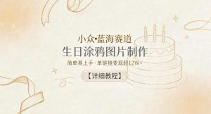 小众蓝海赛道,生日涂鸦图片制作,简单易上手,单链接变现超12W+【详细教程】-稀缺资源库