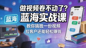 做视频卷不动了？蓝海实战课教你搞独一份视频，拉客户还能轻松賺钱！【原创双语字幕】-稀缺资源库