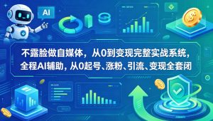 不露脸做自媒体，从0到变现完整实战系统，全程AI辅助，从0起号、涨粉、引流、变现全套闭环-稀缺资源库