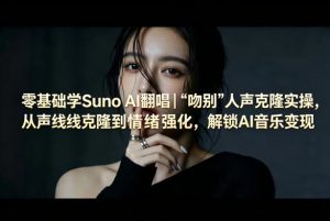 零基础学Suno AI翻唱|《吻别》人声克隆实操,从声线克隆到情绪强化,解锁AI音乐变现-稀缺资源库
