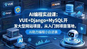 AI编程实战课：VUE+Django+MySQL开发大型网站项目，从入门到项目落地，AI助力编程小白逆袭-稀缺资源库