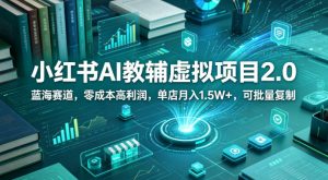 小红书AI教辅虚拟项目2.0，蓝海赛道，零成本高利润，单店月入1.5W+，可批量复制-稀缺资源库