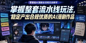 零基础AI漫剧全流程实战教学，掌握整套流水线玩法，稳定产出合规优质的AI漫剧作品-稀缺资源库