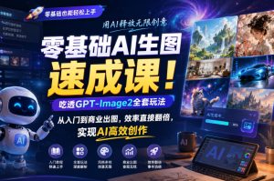零基础AI生图速成课!吃透GPT-Image2全套玩法,从入门到商业出图,效率直接翻倍,实现AI高效创作-稀缺资源库