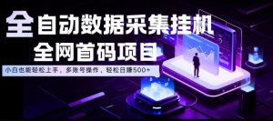 全自动数据采集挂G,全网首码项目,简单易操作,小白也能轻松上手,多账号操作,轻松日入500+【揭秘】-稀缺资源库